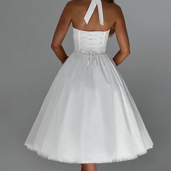 BABYBOO: CRESSIDA MIDI DRESS - IVORY - Picture 2 of 3